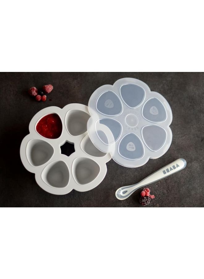 BEABA Multiportions Premium Quality Silicone Baby Food Storage Container, Baby Food Freezer Tray With Clip - On Lid, Oven And Freezer Safe , Made In Italy - Image 3