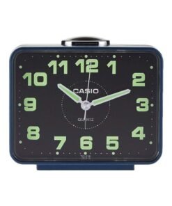 CASIO Analog Table Alarm Clock Black/Blue 90x107x60mm