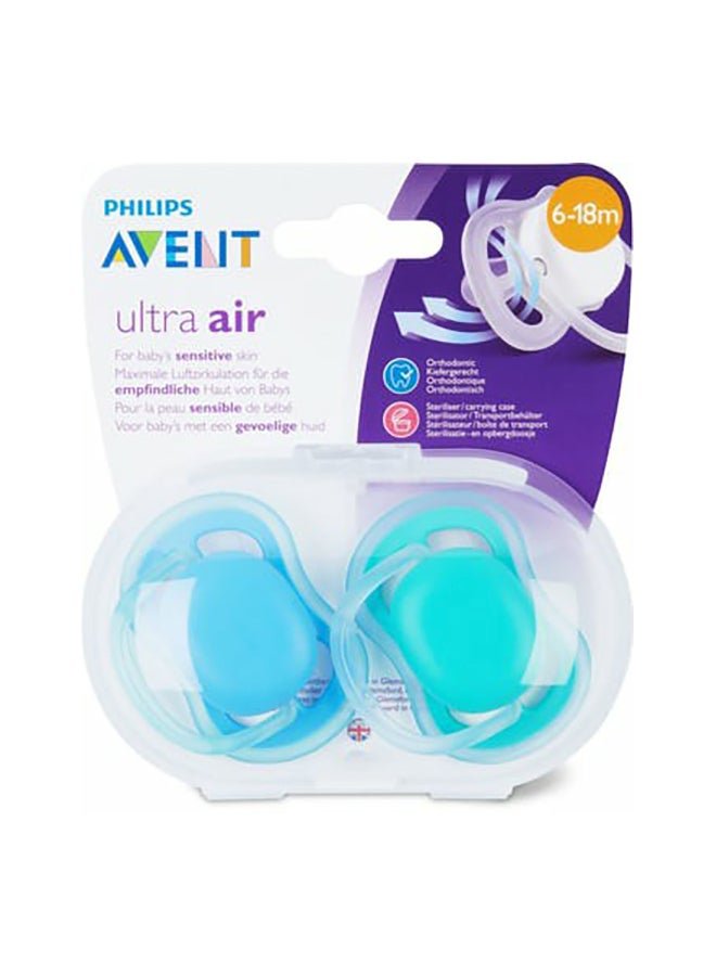 Philips Avent 2-Piece Ultra Air Night Soft Pacifier Set Blue