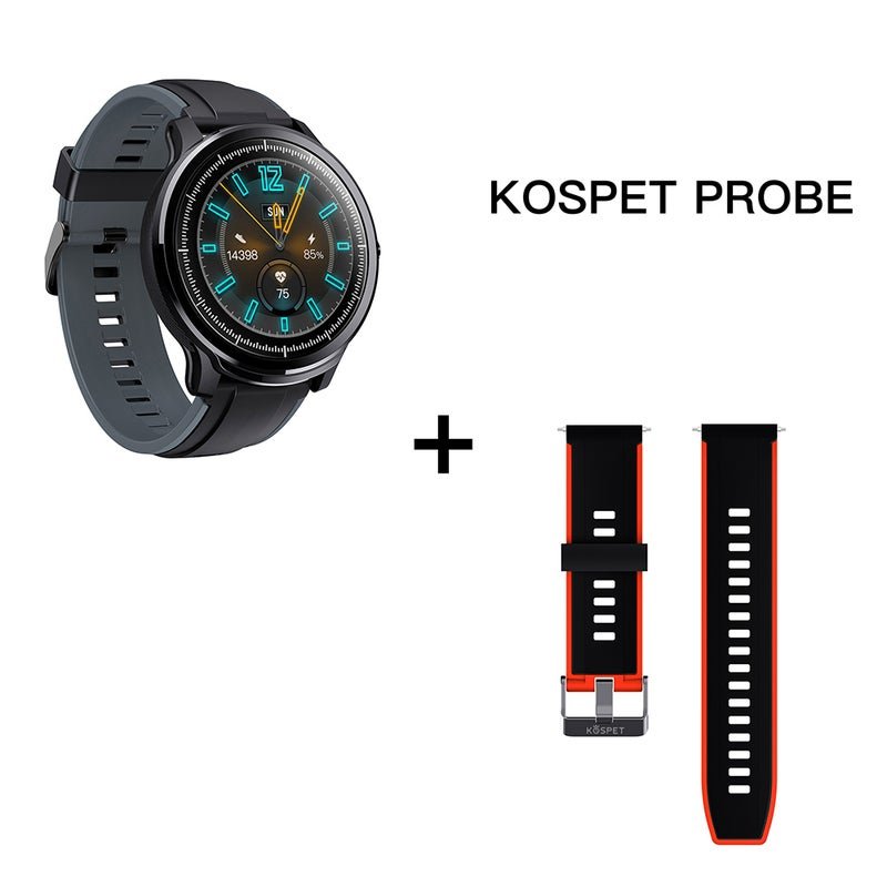 1.3" PROBE Waterproof Multi-Sports Mode Smartwatch Black Gray/Black Red