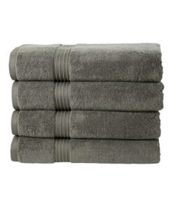 Bliss Casa 4-Piece Bath Towels, 100% Combed Cotton 550 GSM Superior Quality, Quick Dry Highly Absorbent Thick Soft Hotel Towles for Bath And Spa Bathroom Towel Set Grey 70x140cm Grey 70x140cm