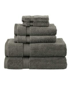 Bliss Casa 6-Piece Towel Set, 100% Combed Cotton 550 GSM Superior Quality, Quick Dry Highly Absorbent Thick Bathroom Soft Hotel Towels for Bath And Spa, Towel Set Includes 2 Bath Towels (70x140 cm), 2 Hand Towels (40x70 cm), 2 Washcloths (30x30 cm) Grey 70x140cm