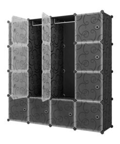 16-Modular Detachable Closet Black/White 147x47x147cm
