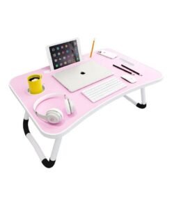 Foldable Laptop Table With Cup Holder Multicolour 60 x 45cm