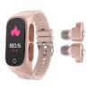 2-in-1 Smart Watch Tws Earbuds Fitness Tracker True Wireless Pink