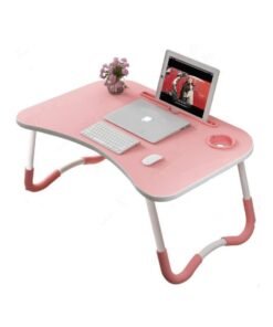 Foldable Laptop Desk Pink/White 60x40x28cm