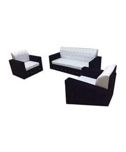 5-Seater MAB Modern Living Room Sofa Set 200x94x80 White/Black