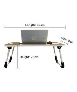 Foldable Laptop Table With Cup Holder Black 60 x 40cm