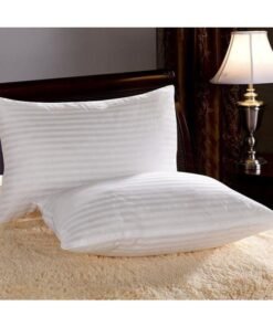 Maestro 2-Piece Hotel Striped Pillow Set Microfiber White 50x70cm