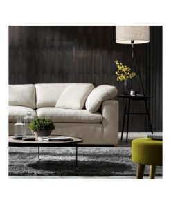 Home Box Signora Corner Fabric Sofa with 2 Cushions Beige 87 x 106 x 106cmcm