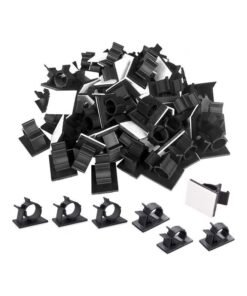 Genetic 50 Piece Cable Management Adhesive  Clips Black
