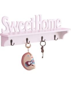 Sweet Home Wooden Wall Key Holder White 47x17x8cm