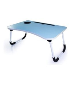 Portable Folding Laptop Table With iPad And Cup Holder Blue 28x60x40cm