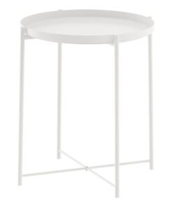 Eworld Round Table with Removable Tray White