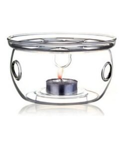 Glass Tea Pot Warmer Transparent 13.5x13.5x8cm