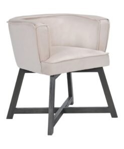 ebb & flow 1 Seater Armchair Luxurious - Upholstered Fabric - Relaxing Sofa Oak/Grey 64 x 54 x 70cm