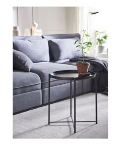 Alternative view of Eworld Round Coffee Serving Tray Table Black