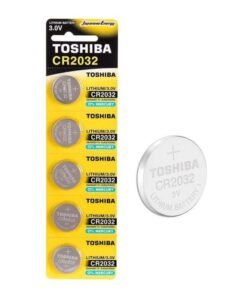 Toshiba CR2032 3V Lithium Coin Cell Battery Pack of 5 batteries Silver