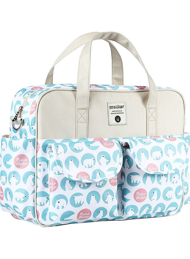 insular Polar Bear Printed Baby Diaper Handbag