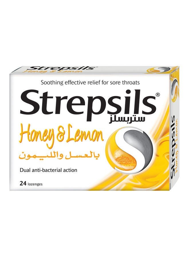 Strepsils Sore Throat Relief Honey And Lemon Flavour - 24 Lozenges