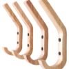 4-Piece Sturdy Unique Shape Wood Household Clothes Hanger Beige
