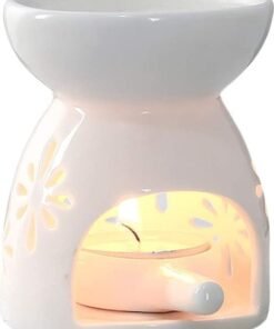 XiuWoo 2-Piece Ceramic Oil Burner With Candle Holder Set White One Size