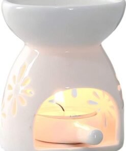 XiuWoo 2-Piece Ceramic Oil Burner With Candle Holder Set White One Size