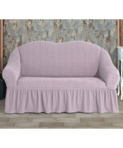Fabienne Two Seater Stretchable Jacquard Sofa Cover Pink