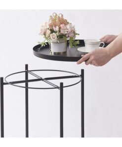 Alternative view of ZENHOME Modern Anti-Rust And Waterproof Round Table Black 53x45x45cm