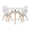 AKF 3-Piece Round Table With Eames Chairs White 80x70x46cm