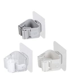 ZENHOME 3-Piece Wall Mounted Mop Holder White/Grey/Clear
