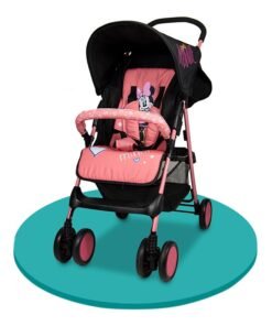Disney Minnie MoUSe Lightweight Sports Stroller + Storage Cabin 0 36 Months, Compact Design, Rear Breaks, AdjUStable Leg Rest And More., Pink/Black