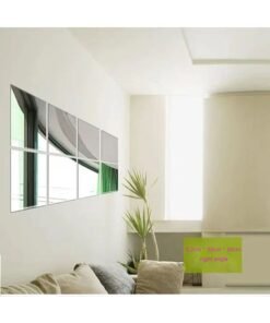VILILY 4-Piece Mirror Sticker Grey 30x30cm