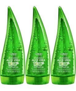 COSMO Pack Of 3 Pure Aloe Vera Moisturizing Soothing Gel Clear 165ml