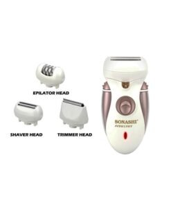 SONASHI Detachable Shaver Epilator And Trimmer Head With Sharp Stainless Steel Blades Washable Accessories 2 Speed Settings On And Off Switch LED Light Continuous Working Time of 45 Mins  SLD-824 Multicolour