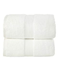 Bliss Casa 2-Piece Bath Sheets, 100% Combed Cotton 550 GSM Superior Quality Towels, Quick Dry Highly Absorbent, Thick, Soft and Hotel Bathroom Towels for Bath and Spa 90x180 cm White 80x190cm