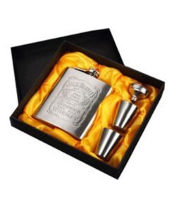 Dubkart Stainless Steel Hip Flask Funnel And Shot Glass Set Silver