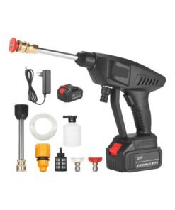 25V 15A 30Bar Cordless Portable High Pressure Washer Machine Black 21.5 x 21 x 15.5cm