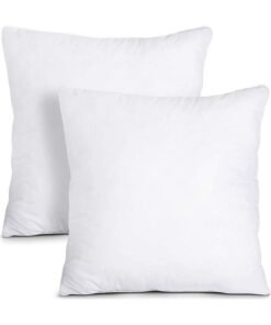 CAN 2-Piece Decorative Throw Pillow Insert For Sofa, Chair, Bedroom, Living Room And Car Fabric White 40x40cm