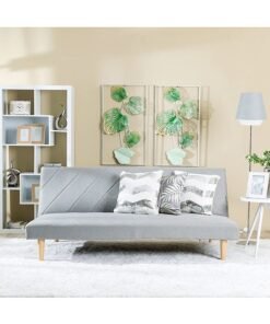 DANUBE HOME Eudora 3 Seat Fabric Sleeping Sofabed Three Seater Convertible Sofa Cum Bed Light Grey 177x90x75cm