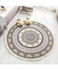 XiuWoo Nordic Handmade Tassel Carpet Multicolour 90cm