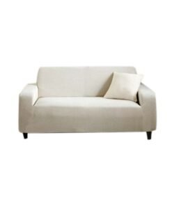 MTL Double Seater Stretch Sofa Cover White 145x185cm