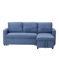Boom Dewan Sofa Cum Bed Convertible Sofa With Cution 3 Seaters Blue 210x150x75cm