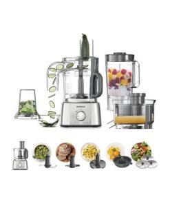 KENWOOD Food Processor With Blender, Grinder Mill, Dual Metal Whisk, Dough Maker, Citrus Juicer, Express Serve/Salad Maker, Kitchen Scale/Weighing Tray 1000 W FDM71.690SS silver