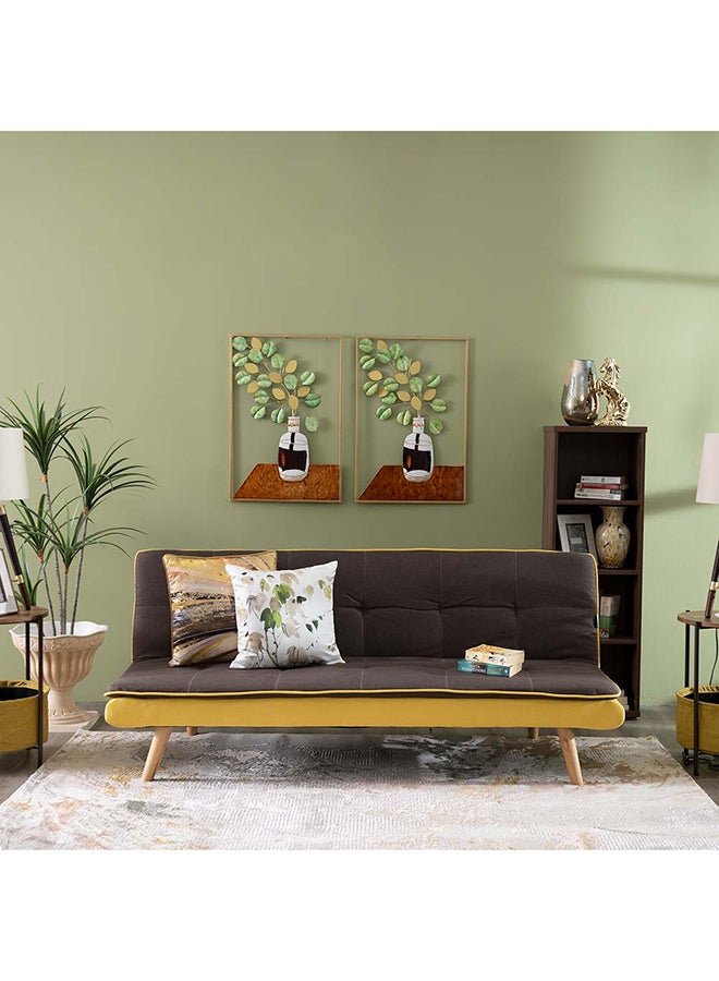 DANUBE HOME Beatrice 3 Seater Fabric Sleeping Sofabed Convertible Sofa Cum Bed Brown 180x80x77cm