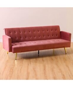 Alternative view of DANUBE HOME Claude 3 Seat Fabric Sleeping Sofabed Metal Leg Three Seater Convertible Sofa Cum Bed Rose 191x81x75.5cm