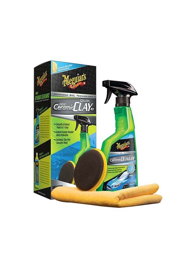 Meguiar's Meguiar’s G200200, Hybrid Ceramic Quik Clay Kit – Get a Smooth Finish with Hybrid Ceramic Protection