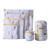 6-Piece Reusable Mesh Laundry Bags for Delicates with Premium Zipper and Pineapple Prints Multicolour 30 x 20 x 6cm