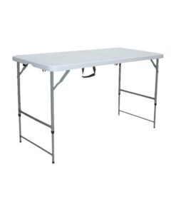 Homez 4-Ft Fold-In-Half Table White 122 x 60 x 74cm