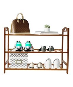 DRAMA HOME 3-Tier Shoe Rack Organizer Beige 50x66x20cm